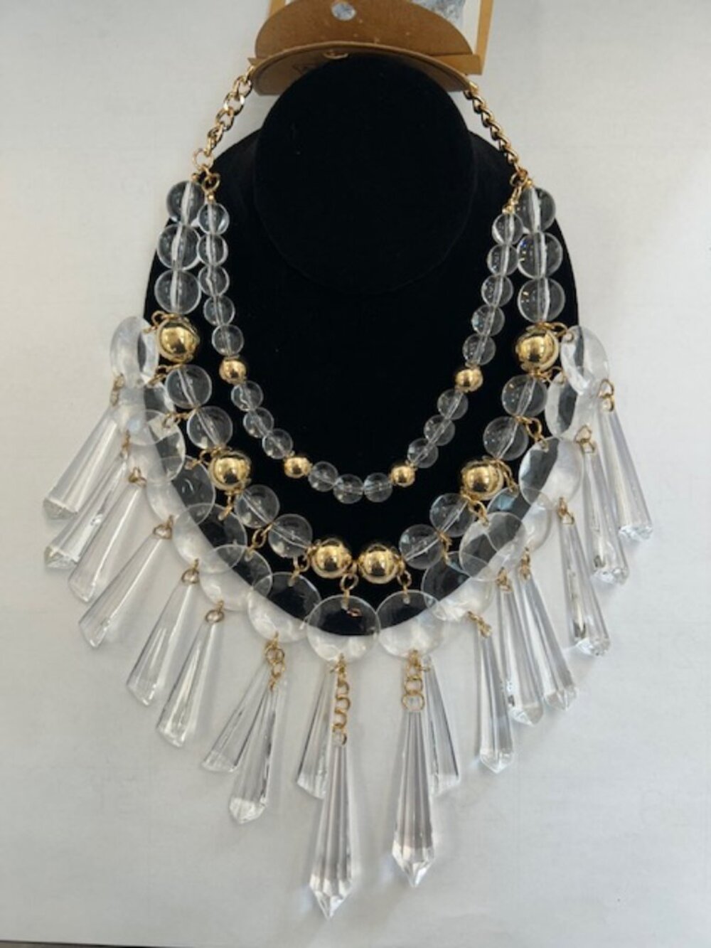 Crystal and Gold Statement Necklace